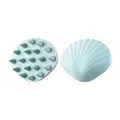 Light blue shell-shaped silicone scalp massager brush for hair washing - 151-Shell / Blue