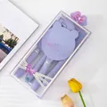 Set da 4 spazzole per capelli e specchio viola con design a orsetto in confezione regalo. - 4 Pezzi / Viola
