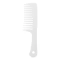 Peigne à cheveux professionnel blanc à dents larges en plastique antistatique durable - Blanc Clair