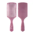 Pink totem print square paddle hairbrush with massage cushion bristles, SKU image - Without Hole / OPP Bag / Purple
