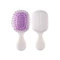 Portable mini pearlescent white and purple cushion hairbrush for travel convenience - Small Cushion / Holographic Purple