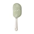 Cepillo ergonómico hueco para masaje del cuero cabelludo en blanco y verde claro - Verde