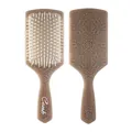 Brown square air cushion hairbrush with elegant totem print for scalp massage styling - Without Hole / OPP Bag / Brown