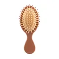 Mini brown cushion hairbrush in golden finish - 821 Small Cushion / Brown