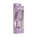 Purple square cushion hairbrush with totem print displayed in retail packaging box - With Hole / OPP Bag / Purple