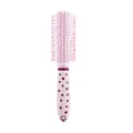 Pink round hairbrush with a decorative purple star pattern handle - Curling Brush (2705) / Pink
