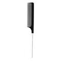 Professional black rat tail comb with stainless steel needle for precise hair parting. - Type 8821 Rat Tail Comb (8821尖尾梳) / Single Pack / Black
