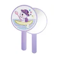Cute lavender handheld mirror with cartoon turtle print and ergonomic handle design - 1 Piece / Purple