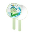 Cute cartoon surfing turtle handheld mirror in light green finish for daily portable use - 1 Piece / Green