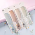 Pastel hair combs with cute daisy prints and ergonomic handles in light blue and beige - CJ01 Style (CJ01 Daisy)