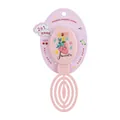 Compact pink folding hairbrush and mirror set with cute strawberry print for travel - Pink - Strawberry - Hanging Card