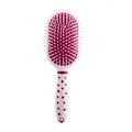 Pink cushion paddle hair brush with star pattern handle for scalp massage and styling - Air Cushion Brush (2707) / Pink