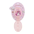 Compact pink cartoon unicorn folding hair comb with integrated travel makeup mirror - Pink - Unicorn - Hanging Card