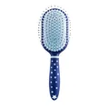 Blue paddle hairbrush featuring a cute star pattern handle for daily scalp massage - Air Cushion Brush (2707) / Dark Blue