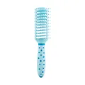 Light blue professional vented hairbrush with star patterns on handle for scalp massage - Vented Brush (2709) / Light Blue