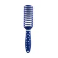 Ergonomic dark blue vented hair brush with white star pattern handle for hair styling - Vented Brush (2709) / Dark Blue