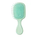 Portable mint green mini air cushion massage hairbrush for travel, women, and kids. - Small Cushion / Solid Green
