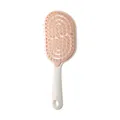 Cepillo de pelo hueco rosa y blanco para dar volumen y masajear el cuero cabelludo - Rosa