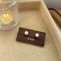Elegant 8mm round white pearl stud earrings with hypoallergenic 925 silver needles - Pearl Stud Earrings / 8mm / Silver 8mm Pearl Style (A1151银8mm)