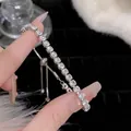 Elegant silver zircon tennis bracelet with adjustable slider clasp for women, shiny finish - Square Cut Style (S175 Silver) / Silver