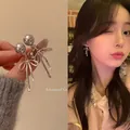 Elegant 925 silver pearl drop earrings with stylish ribbon bow design for women - Pearl Streamline Bowknot Style (A1396 Silver)