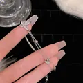 Elegant silver butterfly bracelet with sparkling zircons and adjustable chain link - Zirconia Butterfly Slider Style (S409 Silver) / Silver
