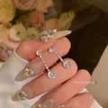 Elegant exquisite zircon droplet earrings with a polished silver finish for women - Double Round Rhinestone Fine Chain Tassel Style (A1592银)