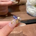 Elegant sparkling purple oval cubic zirconia ear cuff clip designed for non-pierced ears - Purple Zirconia Style (A1916紫)