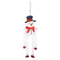 Décoration de Noël en papier bonhomme de neige suspendue avec de longues jambes plissées - Bonhomme de neige