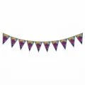 Colorful rainbow Halloween triangular bunting banner shown on a clean white background - Bunting Flag