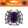3D purple honeycomb spider hanging decoration for spooky Halloween party layouts - Spider A