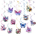 Tourbillons suspendus papillons et fleurs pour décorations de fête sur le thème du printemps - 12 Pièces / Coloré