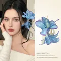Elegante pinza de pelo de lirio azul para accesorio de peinado de verano de mujer - Pinza de Flor Lirio (12#)