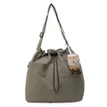 Grand sac fourre-tout en nylon vert olive avec un joli charme en peluche tasse à café - Avec Pendentif / Vert