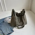 Bolsa tote grande de nailon caqui duradera para el viaje diario a la escuela o trabajo - Verde