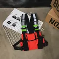 Reflective red tactical chest rig vest bag with multiple pockets for street style - Red