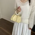 Stylish yellow pleated cloud handbag for women, elegant spring fashion variant. - Without Pendant / Yellow