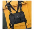 Taktische Brusttasche mit mehreren Taschen und verstellbaren Riemen im Streetwear-Stil - Schwarz