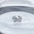 Macro view of sparkling crystal paved bow-knot open ring in elegant silver finish - Style 3 Bowknot Full Diamond / Adjustable Open