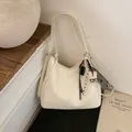 Borsa tote multiuso capiente bianco crema con ciondolo a forma di coniglio - Stile Con Ciondolo / Bianco