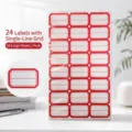 Red bordered self-adhesive label stickers 24 count per sheet 50 sheets - Single Line Red Border Label (102) / 201 Series (24 Pcs/Sheet, 50 Sheets/Pack)