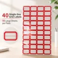 Self-adhesive red framed labels with 40 stickers per sheet, 50 sheets pack - Single Line Red Border Label / 401 Series (40 Pcs/Sheet, 50 Sheets/Pack)
