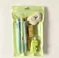 Cute candy-colored 7-piece stationery set in light green gift bag for students - Cloud / 7-Piece Set / Off White