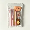 7-piece cute candy-colored stationery set with pens and eraser in clear zipper bag gift - Cloud / 7-Piece Set / Orange