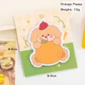 Cute orange puppy dog cartoon shaped sticky notes set, 30 sheets self-adhesive pads - 30 Sheets / Orange Dog