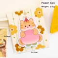 Cute cartoon peach cat shaped sticky note 30 sheets self-adhesive memo pad for students - 30 Sheets / Peach Cat