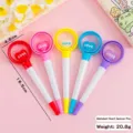 Set of five colorful cartoon decompression spinning ballpoint pens with heart design - Letter Heart Rotating Pen / 0.5mm Bullet Tip