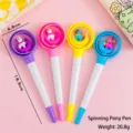 Set of four colorful cartoon unicorn spinner pens for writing and stress relief stationery - Pony Rotating Pen / 0.5mm Bullet Tip