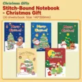 Set of 5 cartoon Christmas A5 notebooks with festive holiday illustrations 140x200mm - Single Unit (30 Sheets) / A5 Stitched Style