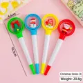 Christmas themed decompression spinning ballpoint pens with Santa and Snowman toppers - Christmas Series 3 Rotating Pen / 0.5mm Bullet Tip